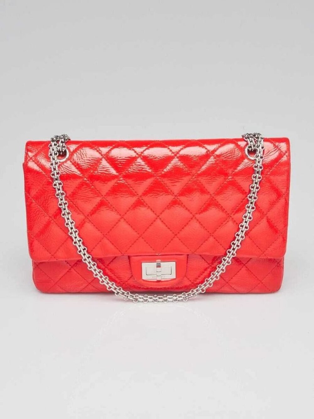 Chanel Red 2.55 Reissue Quilted Calfskin Leather 227 Jumbo Flap Bag